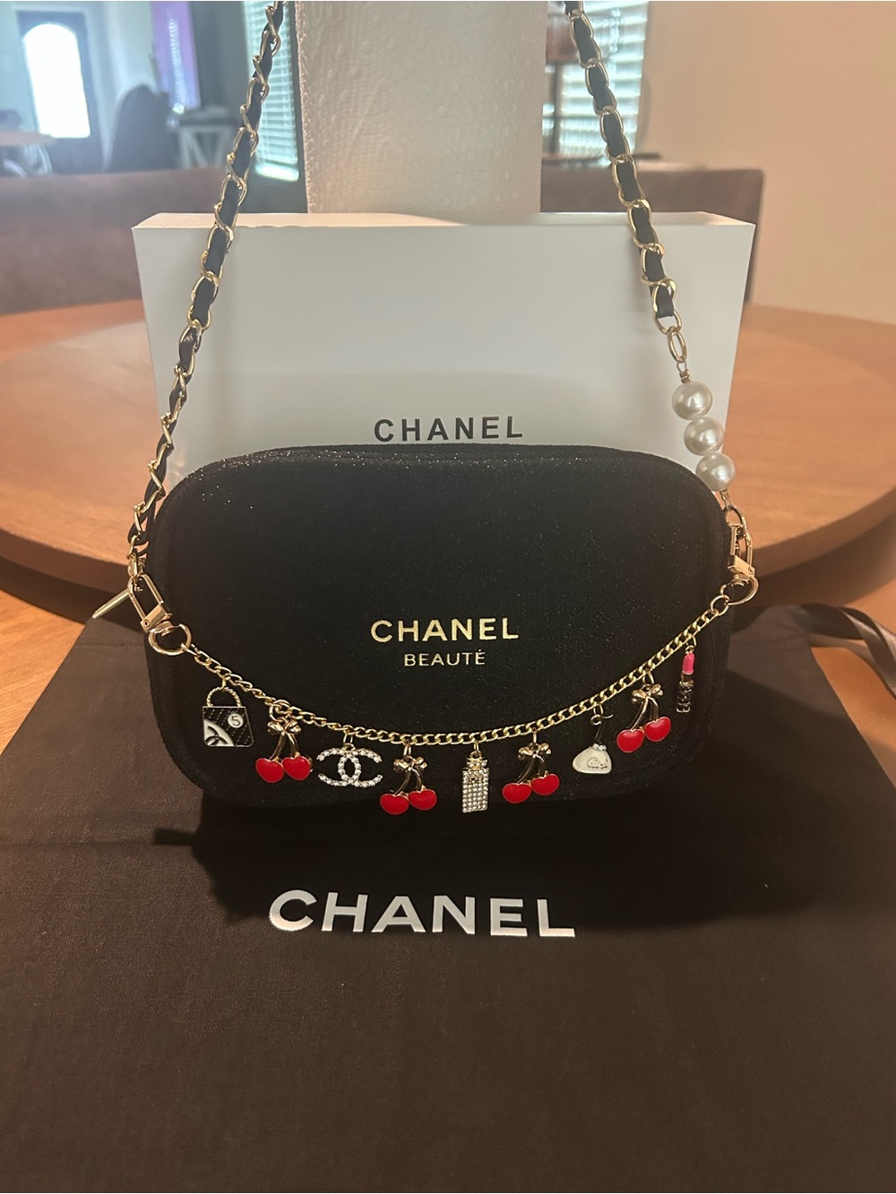 CHANEL VIP GWP Black Charm Crossbody Bag